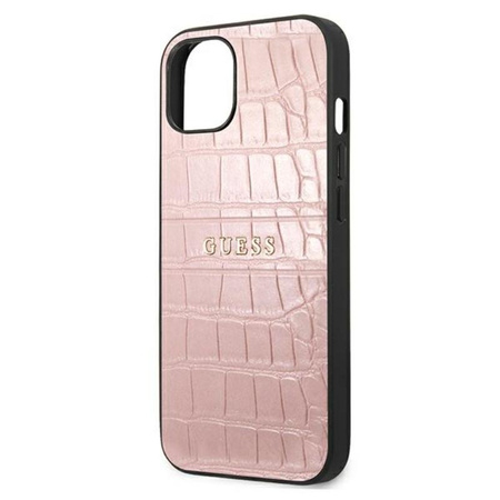 Guess Croco Stamp Lines - iPhone 13 Tasche (rosa)