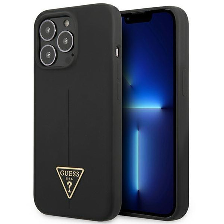 Guess szilikon háromszög logó - iPhone 13 Pro Max tok (fekete)