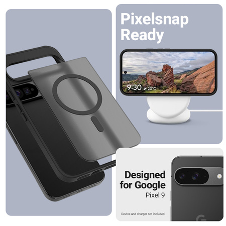 Crong Hybrid Matte Magnetic - MagSafe Google Pixel 9 Hülle (Schwarz)