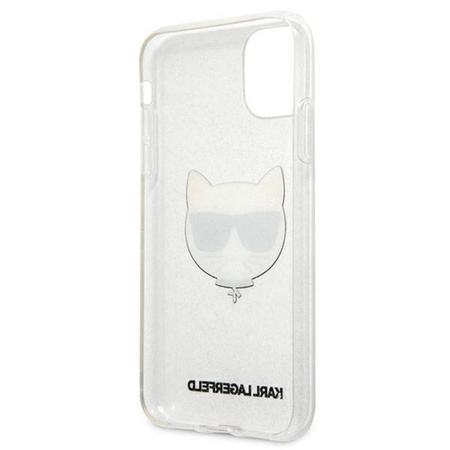 Karl Lagerfeld Choupette Head Glitter - Coque iPhone 11 (argent)