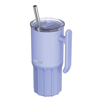 Quokka Umi - 720 ml Stainless Steel Thermal Mug with Straw and Silicone Base (Lavender)