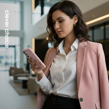 Etui do Galaxy S25 MagSafe Crong Hybrid Matte Różowe Matowe Wytrzymałe