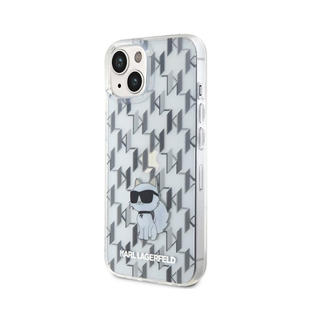 Karl Lagerfeld Monogram Choupette - pouzdro na iPhone 15 (průhledné)