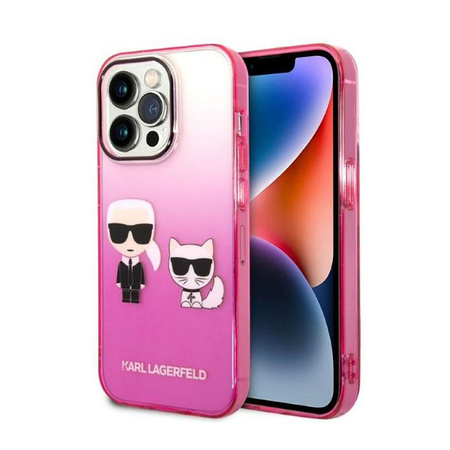 Karl Lagerfeld Gradient Ikonik Karl & Choupette - iPhone 14 Pro tok (rózsaszín)