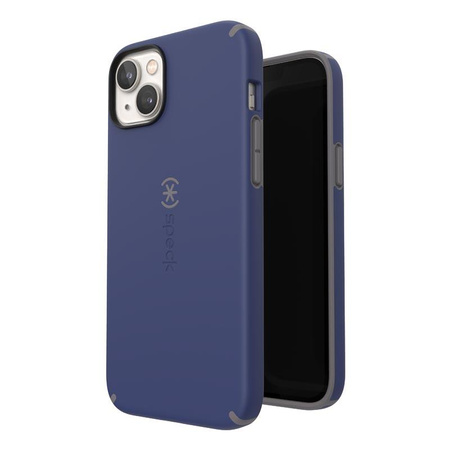 Speck CandyShell Pro + MagSafe - iPhone 14 Plus Tasche mit MICROBAN-Beschichtung (Preußisch Blau / Wolkig Grau)