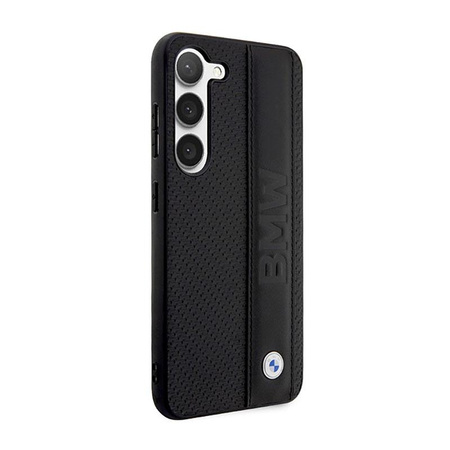 BMW Leather Textured & Stripe - Etui pour Samsung Galaxy S23 (noir)