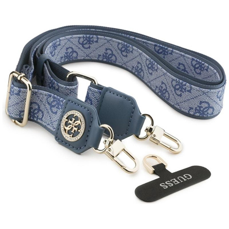 Guess Universal Crossbody Strap 4G Tether Patch Strass Metal Logo - Universal Phone Strap / Lanyard (Blue)