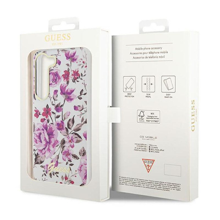 Guess Flower Collection - Etui Samsung Galaxy S23 (blanc)