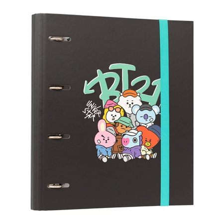 BT21 - Classeur A4 de la collection Street Mood (4 anneaux, élastique)