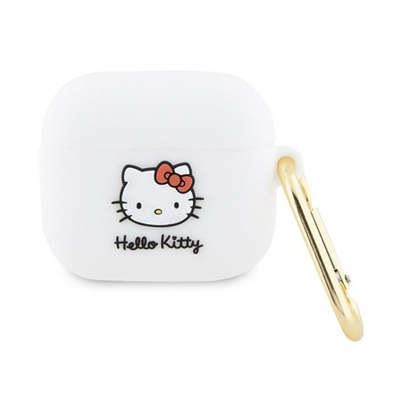Hello Kitty Silikonová 3D hlava kočičky - pouzdro pro AirPods 3 (bílé)