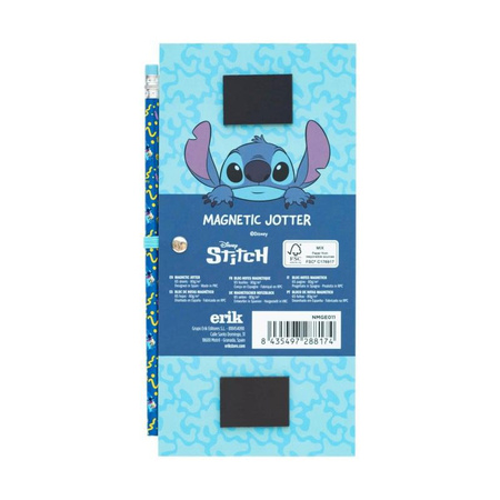 Disney Stitch Tropical - Magnetic notepad / shopping list for fridge + pencil (10 x 21 cm)