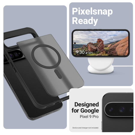 Crong Hybrid Matte Magnetic - MagSafe tok Google Pixel 9 Pro készülékhez (fekete)
