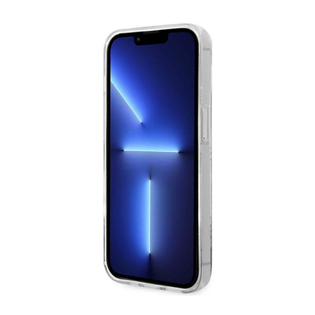 Guess 4G Stripe Script Logo Galvanizált minta - iPhone 14 Pro tok (arany)