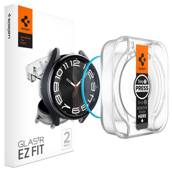 Spigen GLAS.TR EZ FIT 2er-Pack - gehärtetes Glas für Samsung Galaxy Watch 6 Classic 43 mm (2 Stück)