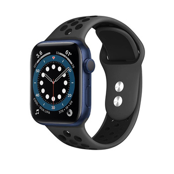 Crong Duo Sport - Armband für Apple Watch 42/44/45/49 mm (grau/schwarz)