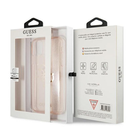 Guess Glitter 4G Big Logo - Etui iPhone 11 (złoty)