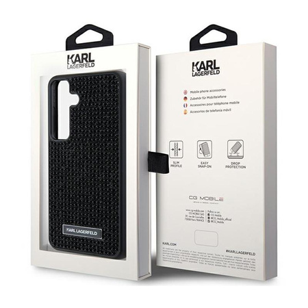 Karl Lagerfeld Strass Metall Logo - Samsung Galaxy S24 Tasche (schwarz)