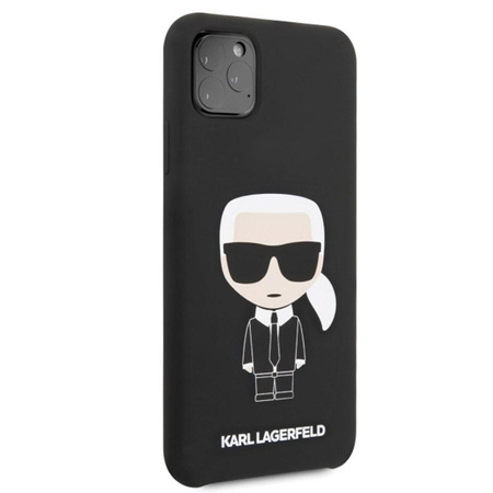 Pouzdro Karl Lagerfeld Fullbody Silicone Iconic - iPhone 11 Pro Max (černé)