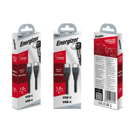 Energizer Classic - USB-C auf USB-C Anschlusskabel 1,2m (Schwarz)