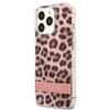 Guess Leopard Electro Stripe - kryt pro iPhone 13 Pro Max (růžový)