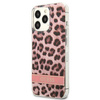 Guess Leopard Electro Stripe - iPhone 13 Pro Max Tasche (Rosa)
