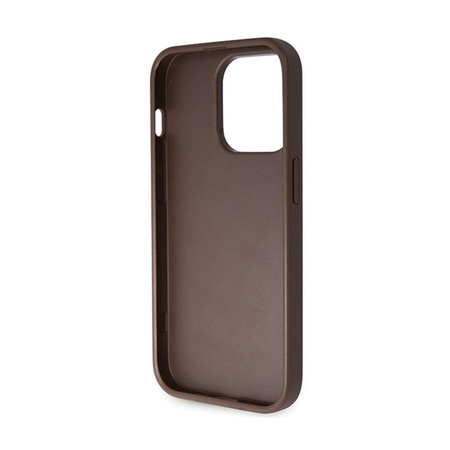 Guess Crossbody 4G fém logó - iPhone 14 Pro tok (barna)