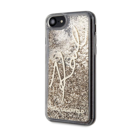 Karl Lagerfeld Signature Glitter Case - pouzdro pro iPhone SE 2020 / 8 / 7 (zlaté)