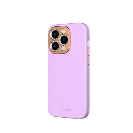Moshi Napa Slim MagSafe - kožené pouzdro pro iPhone 14 Pro (levandulově fialové)