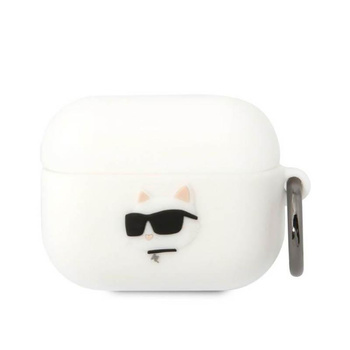 Karl Lagerfeld Silikonové pouzdro NFT Choupette Head 3D - AirPods Pro (bílé)