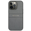Guess Saffiano Metal Logo Stripes - Coque iPhone 13 Pro (gris)