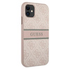 Guess 4G Printed Stripe - Coque pour iPhone 11 (rose)