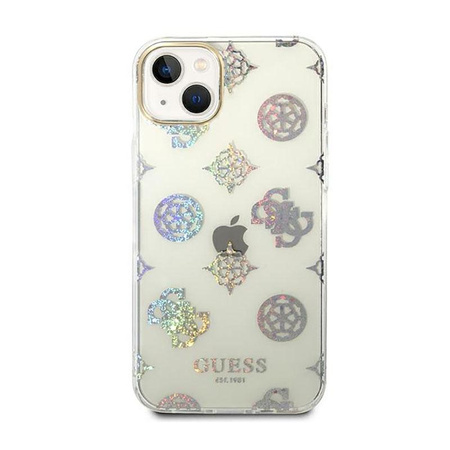 Guess Peony Glitter Case - Coque iPhone 14 (Transparente)