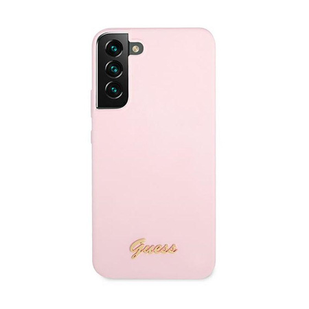 Guess Silicone Script Metal Logo - Etui Samsung Galaxy S22+ (lavande)