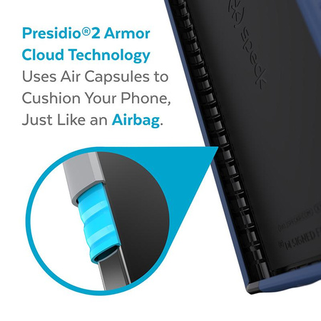 Speck Presidio2 Grip - Etui Samsung Galaxy S22 Ultra z powłoką MICROBAN (Coastal Blue/Storm blue)