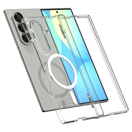Spigen Ultra Hybrid Pro Mag MagSafe - Etui pour Samsung Galaxy Z Fold 7 (Clair/Blanc)