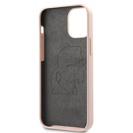 Karl Lagerfeld Fullbody Silicone Iconic - pouzdro pro iPhone 12 Mini (světle růžové)