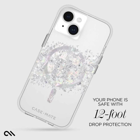 Case-Mate Karat MagSafe - Coque iPhone 15 / iPhone 14 / iPhone 13 décorée avec de la nacre (A Touch of Pearl)
