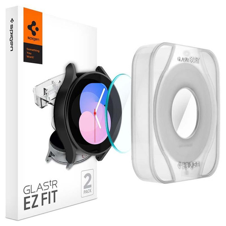 Spigen GLAS.TR EZ FIT 2er-Pack - gehärtetes Glas für Samsung Galaxy Watch 4 / 5 40 mm (2 Stück)