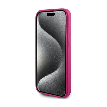 Guess 4G Strass Metall Logo - iPhone 15 Tasche (rosa)