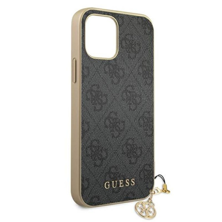 Kolekce Guess 4G Charms - pouzdro pro iPhone 12 / iPhone 12 Pro (šedé)