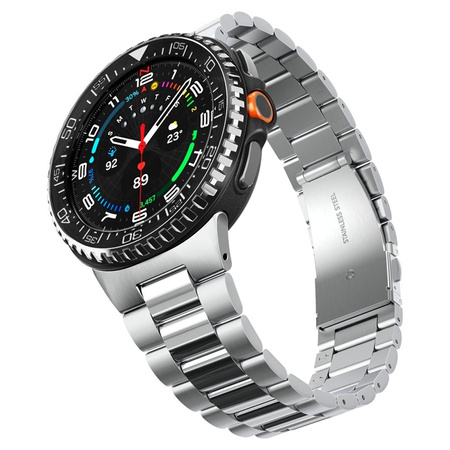 Spigen Bezel Tune Pro Diver - Pouzdro / Ochranný kroužek pro Samsung Galaxy Watch 8 Classic 46 mm (Stříbrný)