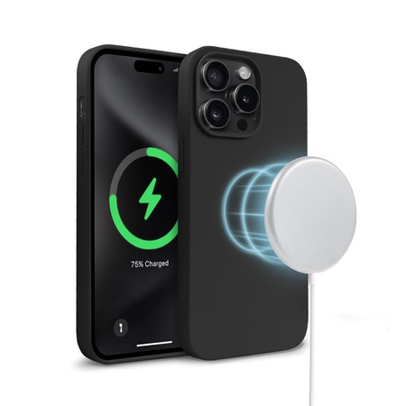 Magnetický kryt Crong Color Cover - iPhone 15 Pro Max MagSafe (černý)
