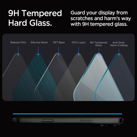 SZKŁO HARTOWANE SPIGEN GLAS.TR ”EZ FIT” IPHONE 16 PRO CLEAR