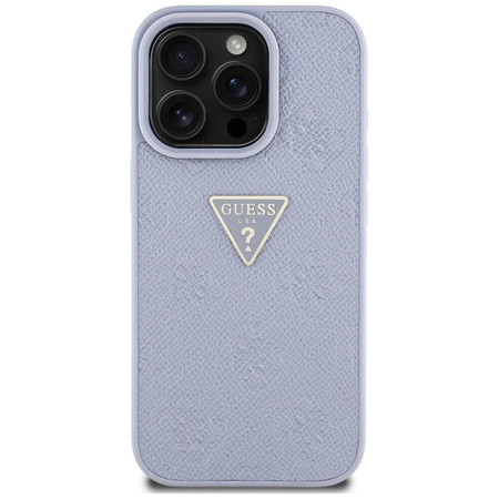 Guess Hot Stamp 4G Pattern Triangle Metal Logo - Hülle für iPhone 16 Pro Max (lila)