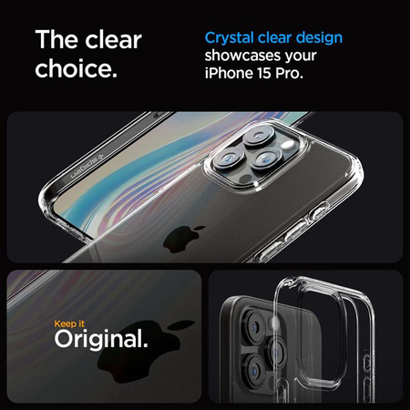 Spigen Ultra Hybrid - Gehäuse für iPhone 15 Pro (Transparent)