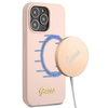 Étui Guess Silicone Script MagSafe - iPhone 13 Pro (rose)