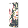 Guess Flower Glänzende Kollektion N3 - iPhone 11 Pro Max Tasche (Marine)