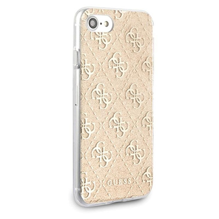 Guess 4G Glitter - Coque iPhone SE 2020 / 8 / 7 (Or)