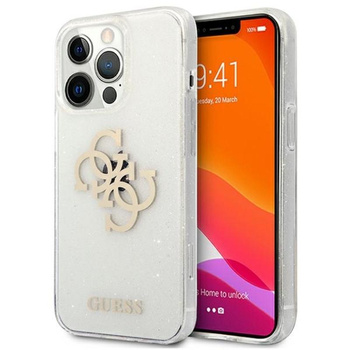 Coque Guess Glitter 4G Big Logo - iPhone 13 Pro Max Case (Transparent)