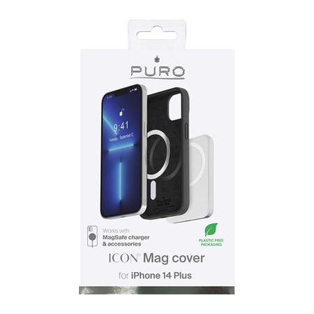 PURO ICON MAG - iPhone 14 Plus MagSafe tok (fekete)